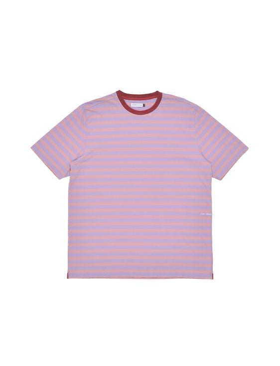 POP TRADING COMPANY/ポップトレーディングカンパニー/STRIPED LOGO T-SHIRT IN ZEPHYR/VIOLA/PINK/ピンク