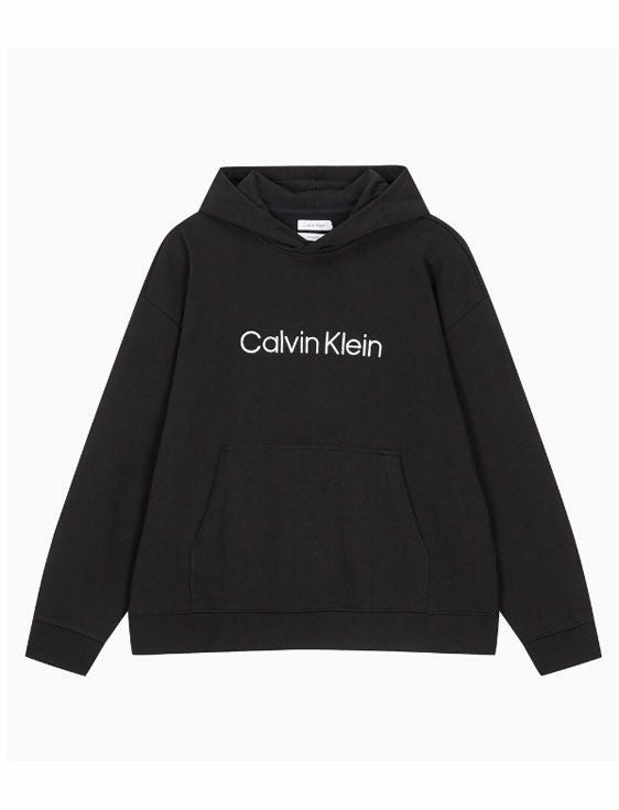 CalvinKlein/カルバンクライン/LS STANDARD LOGO TERRY PO HOOD/BLACK/ブラック