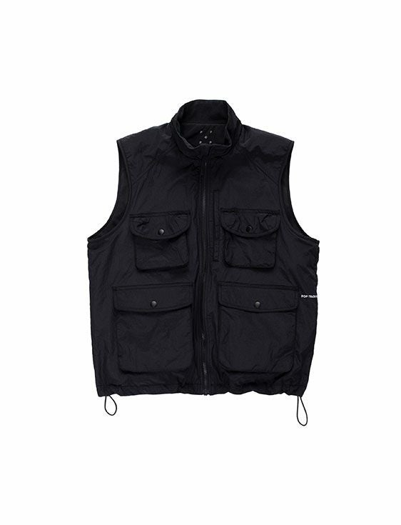 POP TRADING COMPANY/ポップトレーディングカンパニー/REVERSIBLE SAFARI VEST IN ANTHRACITE/BLACK/ブラック