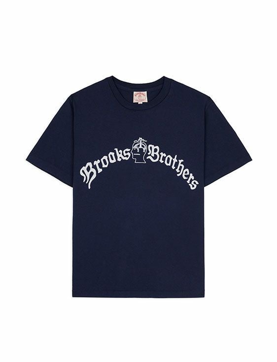 BRAIN DEAD/ブレインデッド/BROOKS BROTHERS CALIFORNIA TUBULAR T-SHIRT/NAVY/ネイビー