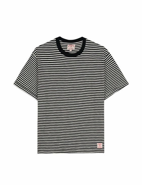 BRAIN DEAD/ブレインデッド/BROOKS BROTHERS CALIFORNIA LOOSE KNIT STRIPED TEE/BLACK/ブラック