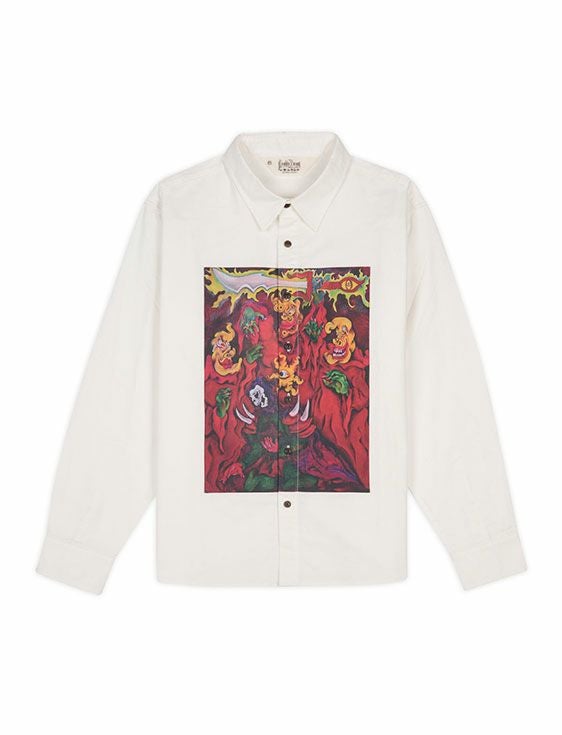 BRAINDEAD/ブレインデッド/MYTHIC STAR OXFORD SHIRT/WHITE/ホワイト