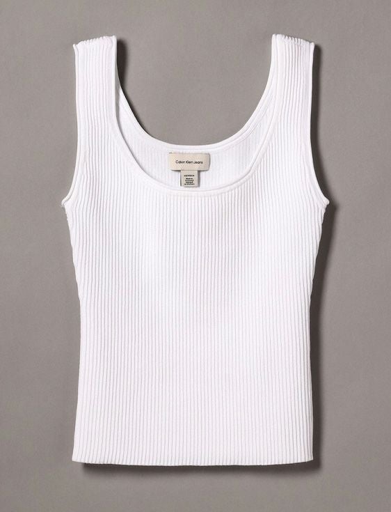 CalvinKlein/カルバンクライン/Sculpt Open Neck Tank/WHITE/ホワイト