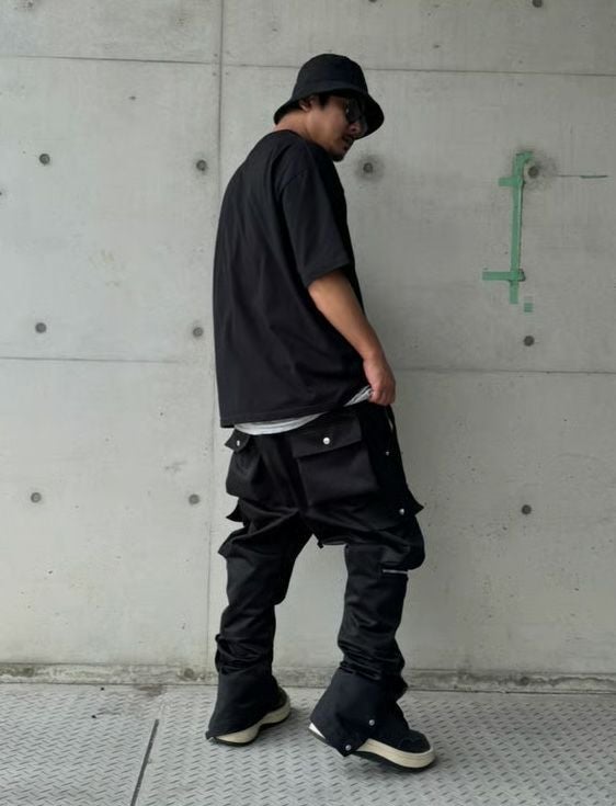INDEPICT/インディピクト/HIGH RISE CARGO TROUSER/BLACK/ブラック