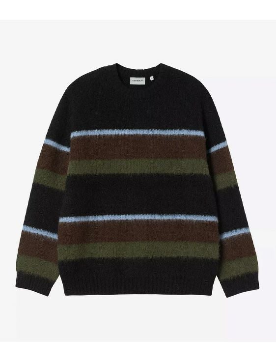 Carhartt WIP カーハート ダブリューアイピー / MERTON SWEATER Sunding Stripe Pailisander / BLACK ブラック / ニット